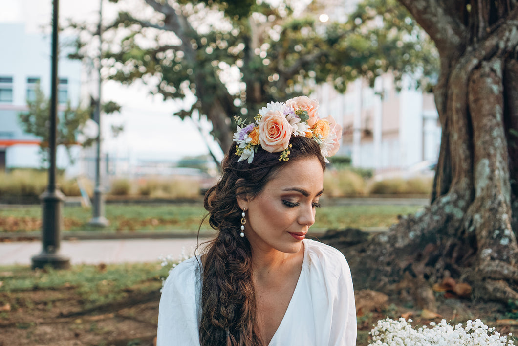 Diadema de flores frescas
